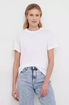 Хлопковая футболка Calvin Klein, белый