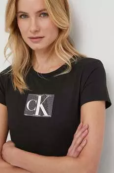 Хлопковая футболка Calvin Klein Jeans, черный