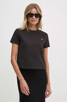 Хлопковая футболка Calvin Klein Jeans, черный