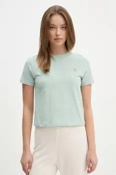 Хлопковая футболка Calvin Klein Jeans, зеленый
