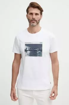 Хлопковая футболка CIEL Pepe Jeans, белый