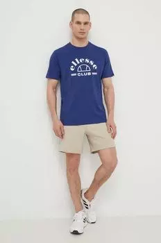 Хлопковая футболка Club T-Shirt Ellesse, темно-синий