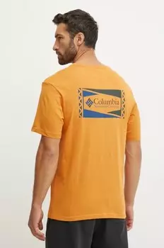 Хлопковая футболка Columbia, оранжевый