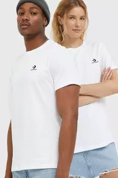 Хлопковая футболка Converse, белый