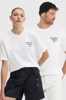 Хлопковая футболка Converse, белый