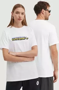 Хлопковая футболка Converse, белый