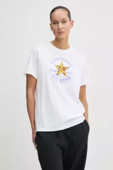 Хлопковая футболка Converse, бежевый