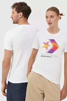 Хлопковая футболка Converse, бежевый