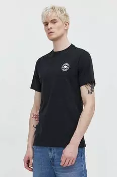 Хлопковая футболка Converse, черный