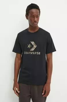Хлопковая футболка Converse, черный
