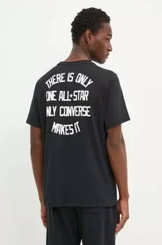 Хлопковая футболка Converse, черный