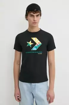 Хлопковая футболка Converse, черный