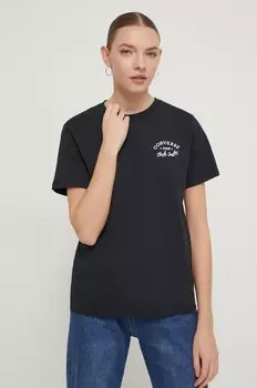 Хлопковая футболка Converse, черный