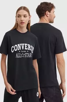 Хлопковая футболка Converse, черный