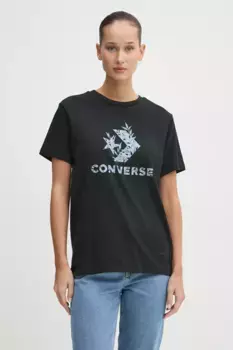 Хлопковая футболка Converse, черный