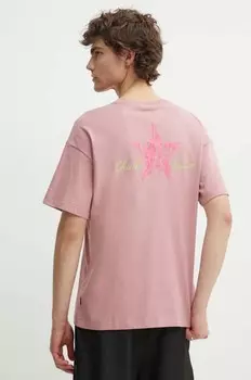 Хлопковая футболка Converse, розовый