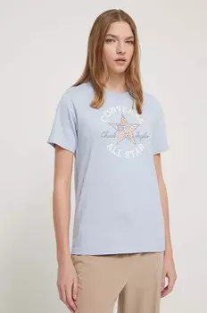 Хлопковая футболка Converse, синий