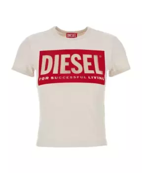 Хлопковая футболка Diesel, бежевый