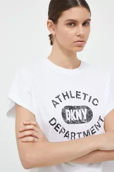 Хлопковая футболка Dkny, белый