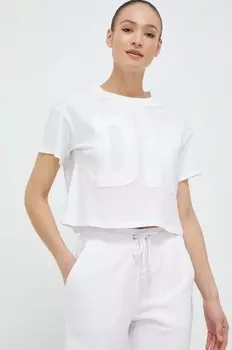 Хлопковая футболка Dkny, белый