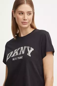 Хлопковая футболка Dkny, черный