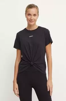 Хлопковая футболка Dkny, черный