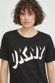 Хлопковая футболка Dkny, черный