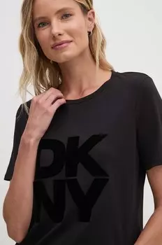 Хлопковая футболка Dkny, черный