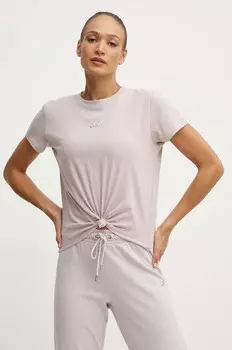Хлопковая футболка Dkny, фиолетовый