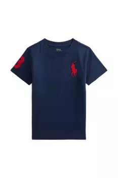 Хлопковая футболка для детей Polo Ralph Lauren, темно-синий