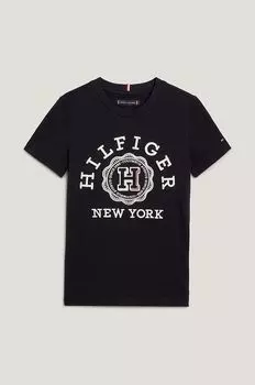Хлопковая футболка для детей Tommy Hilfiger, черный
