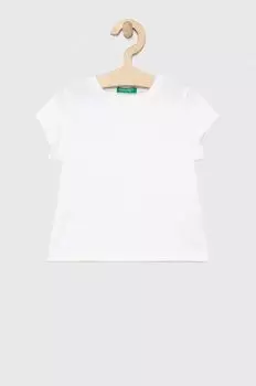 Хлопковая футболка для детей United Colors of Benetton, белый