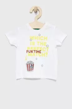 Хлопковая футболка для детей United Colors of Benetton, белый