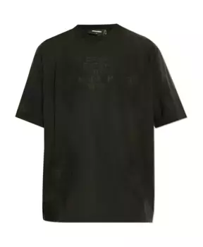 Хлопковая футболка Dsquared2, черный