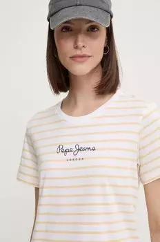 Хлопковая футболка ELBA Pepe Jeans, желтый