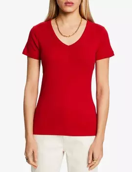 Хлопковая футболка ESPRIT, красный