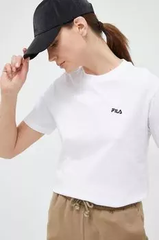 Хлопковая футболка Fila, белый