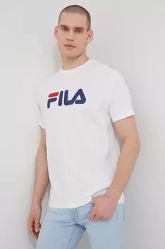 Хлопковая футболка Fila, белый