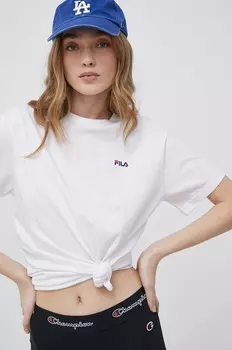 Хлопковая футболка Fila, белый