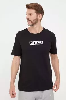 Хлопковая футболка Fila, черный