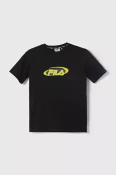 Хлопковая футболка Fila, черный