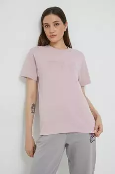 Хлопковая футболка Fila, розовый