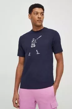 Хлопковая футболка Fila, темно-синий