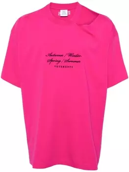Хлопковая футболка Four Seasons VETEMENTS, розовый