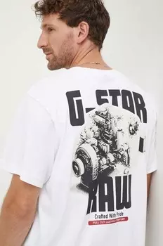 Хлопковая футболка G-Star Raw, белый