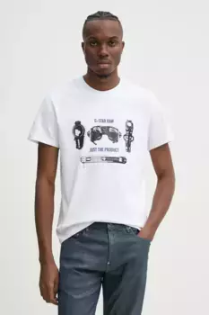 Хлопковая футболка G-Star Raw, белый