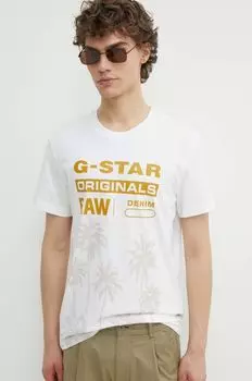 Хлопковая футболка G-Star Raw, белый