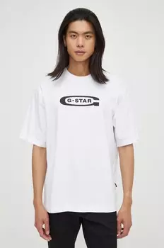 Хлопковая футболка G-Star Raw, белый