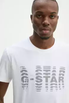 Хлопковая футболка G-Star Raw, белый