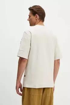 Хлопковая футболка G-Star Raw, бежевый